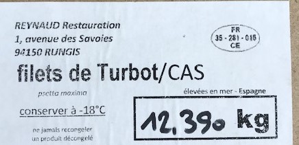 Filet de Turbot env. 230gr surgelé à la Criée à la piece